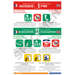 Consigne de sécurité incendie bilingue