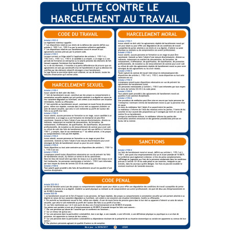 Lutte contre le harcèlement au travail affichage obligatoire