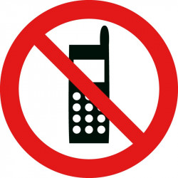 Picto interdiction d'activer des téléphones mobiles