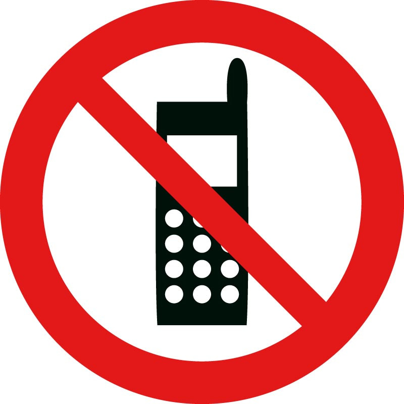 Picto interdiction d'activer des téléphones mobiles