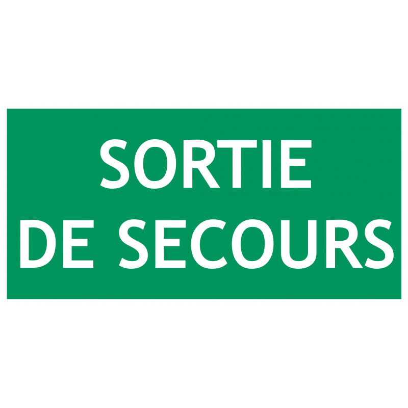 Panneau sortie de secours évacuation