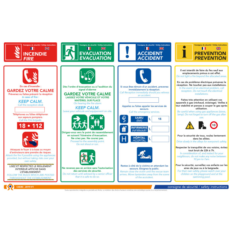 Consigne de sécurité extérieur