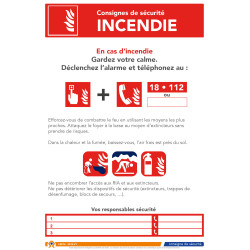 Consigne de sécurité incendie